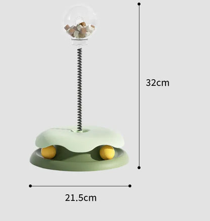 Jouet Interactif pour Chats avec Distributeur de Friandises et Barre Flexible