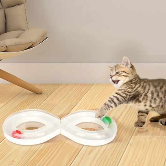 Jouets Interactifs pour Chats - Piste de Balles Mobiles au Design Infini