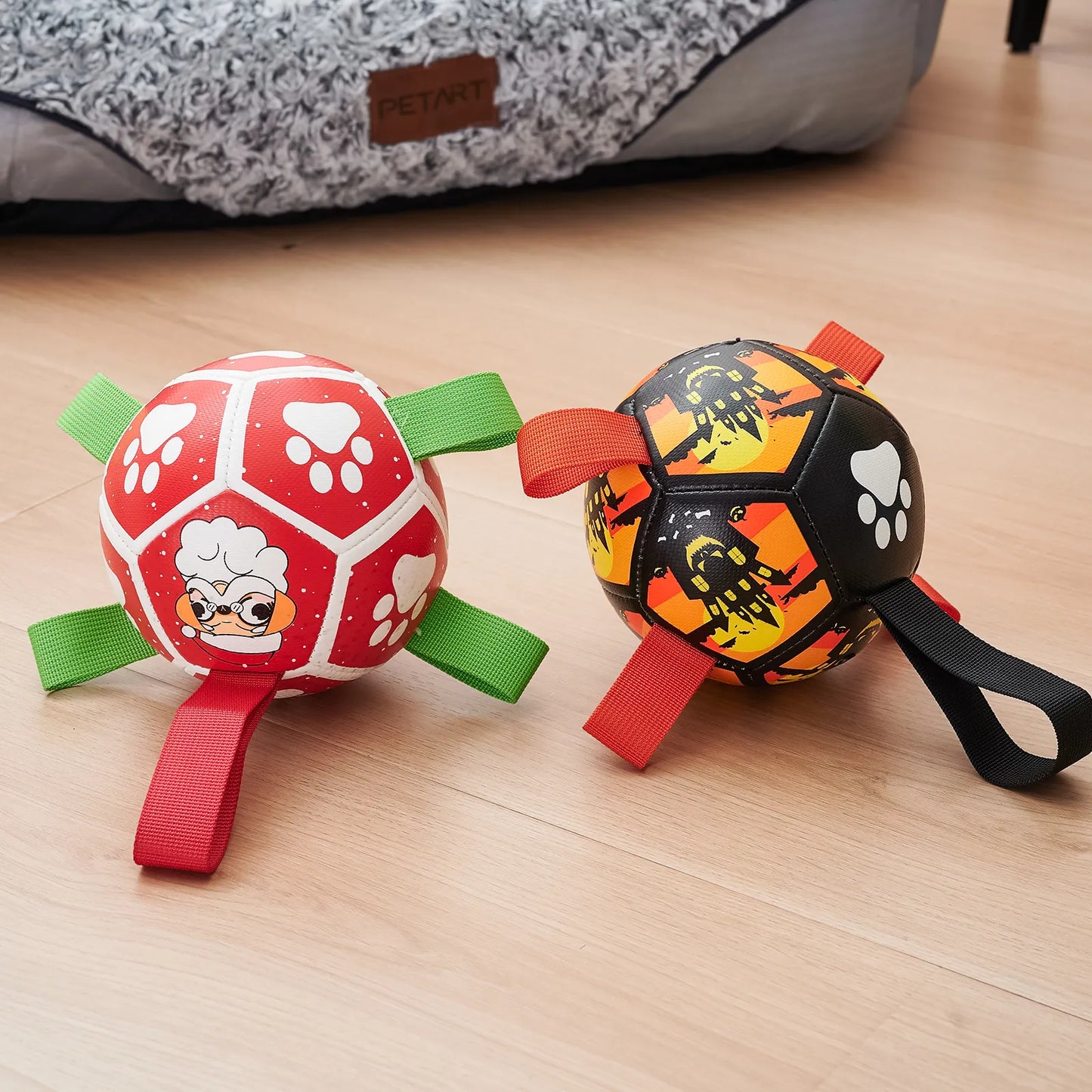 Jouet Interactif pour Chien en Forme de Boule - avec Corde en Nylon et Poignées