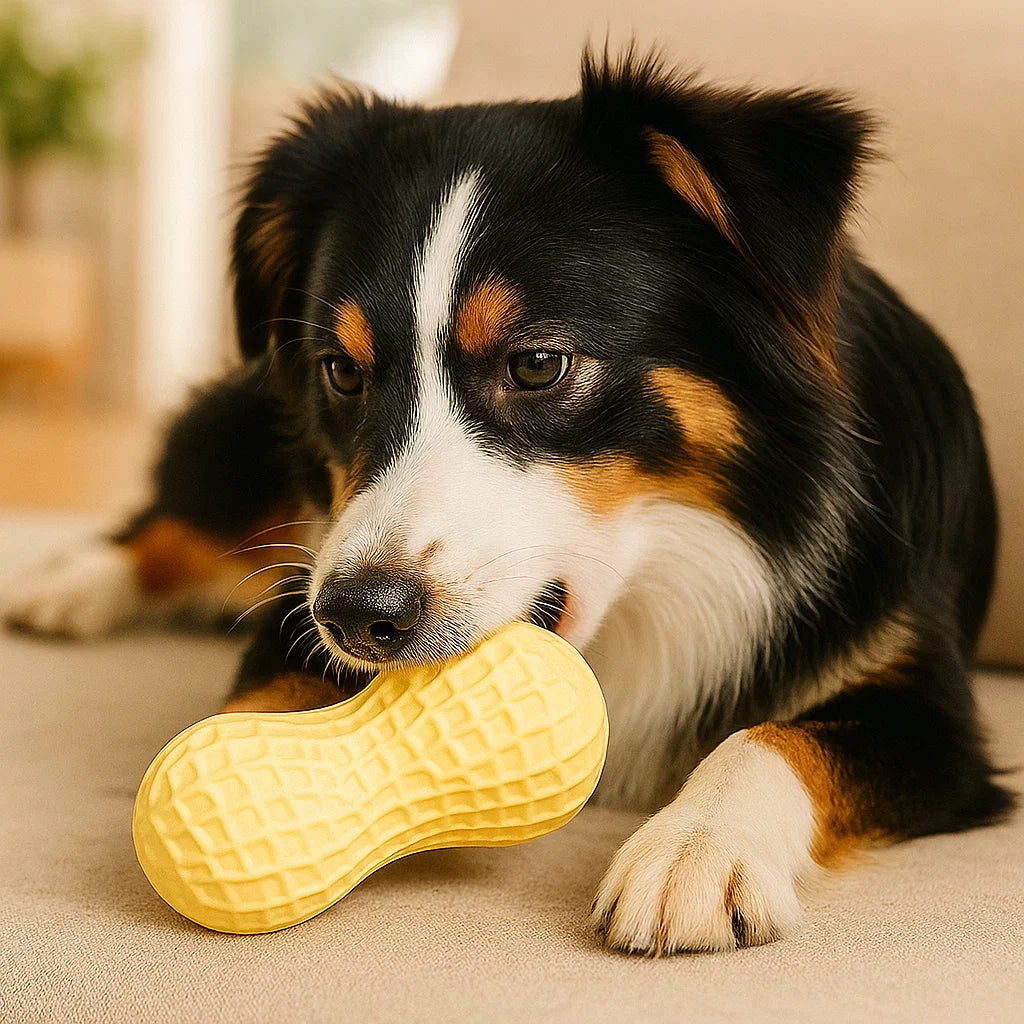 Jouet à mâcher en forme de cacahuète pour chiens, durable