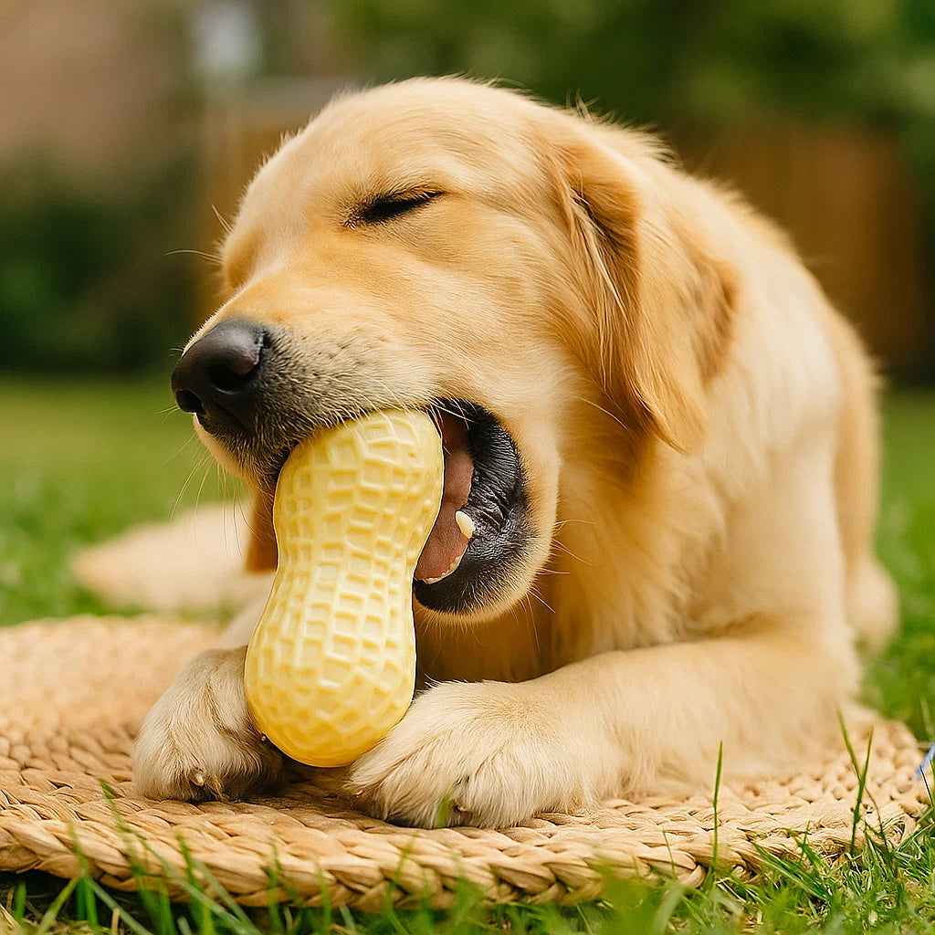 Jouet à mâcher en forme de cacahuète pour chiens, durable