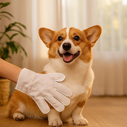Lingettes de nettoyage pour animaux de compagnie en gant