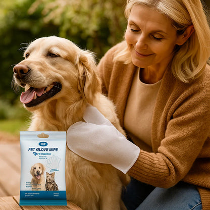 Lingettes de nettoyage pour animaux de compagnie en gant