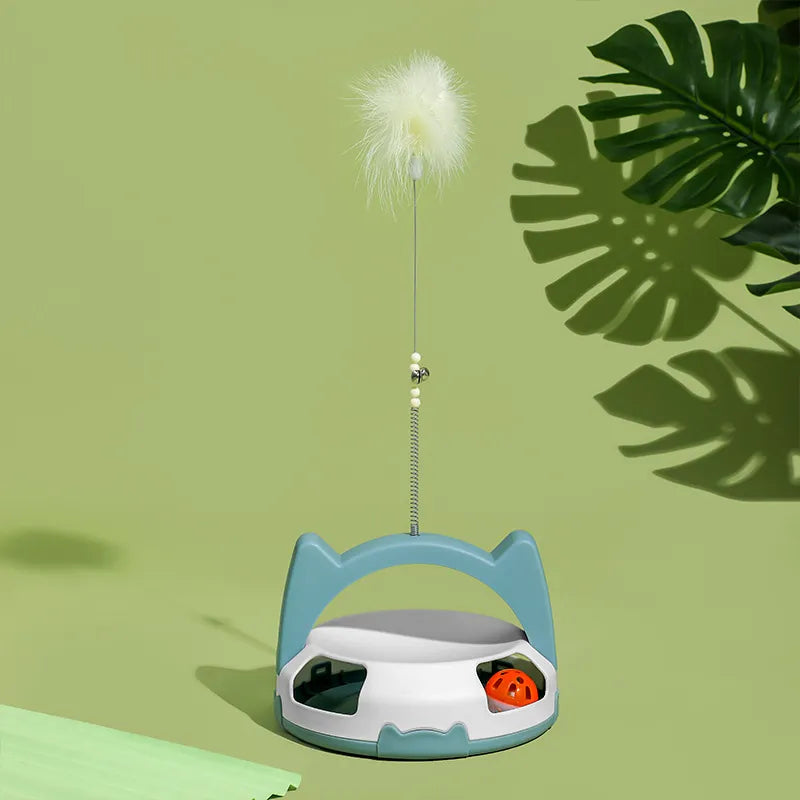 Jouet Interactif Pour Chats Avec Plumes Et Balle Roulante Pour Tigres De Salon Actifs