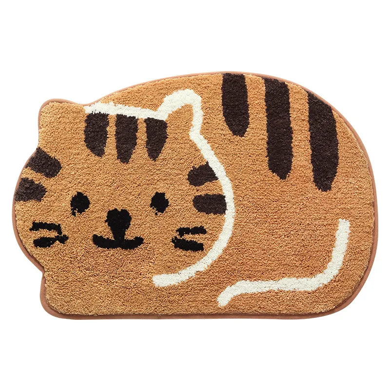 Tapis de Bain pour Chats au Design Amusant - Tapis Doux pour les Amoureux des Chats