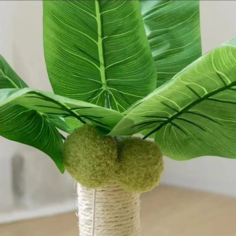 Arbre à Chat en Forme de Palmier - Arbre à Chat en Sisal avec des Balles pour Jouer
