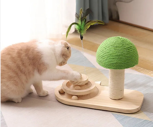 Jouets pour Chats avec Arbre à Chat et Plumes - Station de Jeu Interactive pour Chats