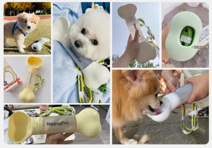 Gourde Pour Chien En Forme D'os - Distributeur D'eau Portable Avec Écuelle