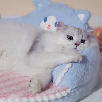 Lit Douillet En Forme D' Ours Pour Chats Et Petits Chiens Avec Dossier