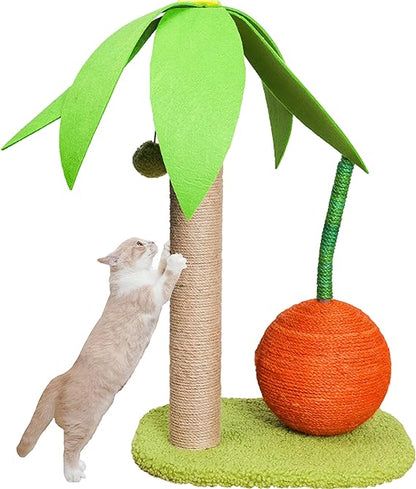 Arbre À Chat En Sisal Avec Palmiers Et Orange