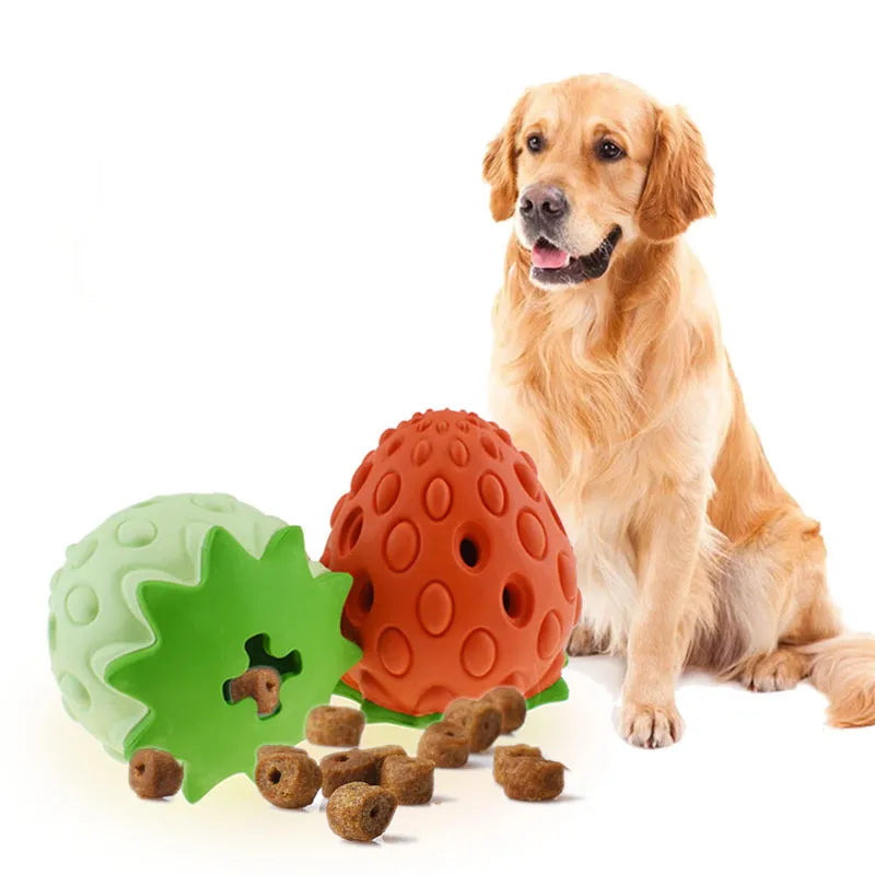 Jouets À Mâcher Pour Chiens - Jouets Interactifs En Forme De Fraise En Caoutchouc