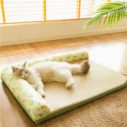 Matelas Rafraîchissant pour Chats avec Bords Surélevés - Rafraîchissement Estival pour les Animaux Domestiques