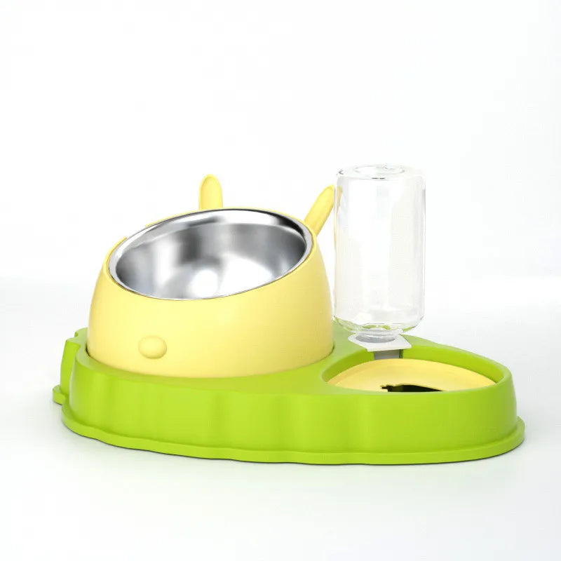 Animal de Compagnie Station Alimentaire avec Distributeur D' Eau - Mangeoire Mignonne pour Chiens et Chats