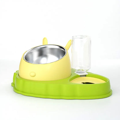 Animal de Compagnie Station Alimentaire avec Distributeur D' Eau - Mangeoire Mignonne pour Chiens et Chats