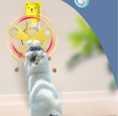 Jouets Interactifs pour Animaux de Compagnie - Distributeur de Nourriture en Forme D' Ours avec Bras Rotatifs