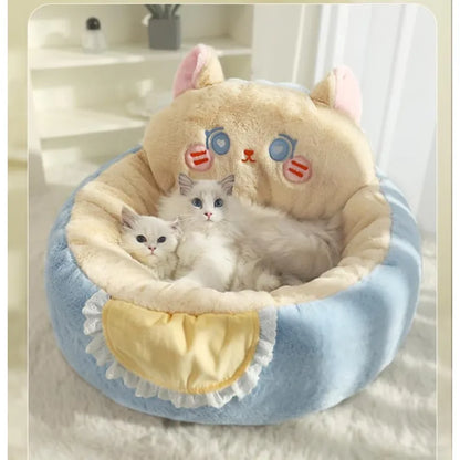 Lit pour Chat Douillet au Design Mignon - Lit Confortable pour Chats et Petits Animaux Domestiques