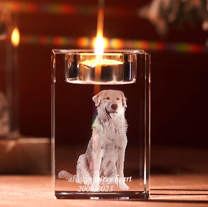 Bougeoir En Cristal 2D/3D Personnalisé Avec Gravure Laser