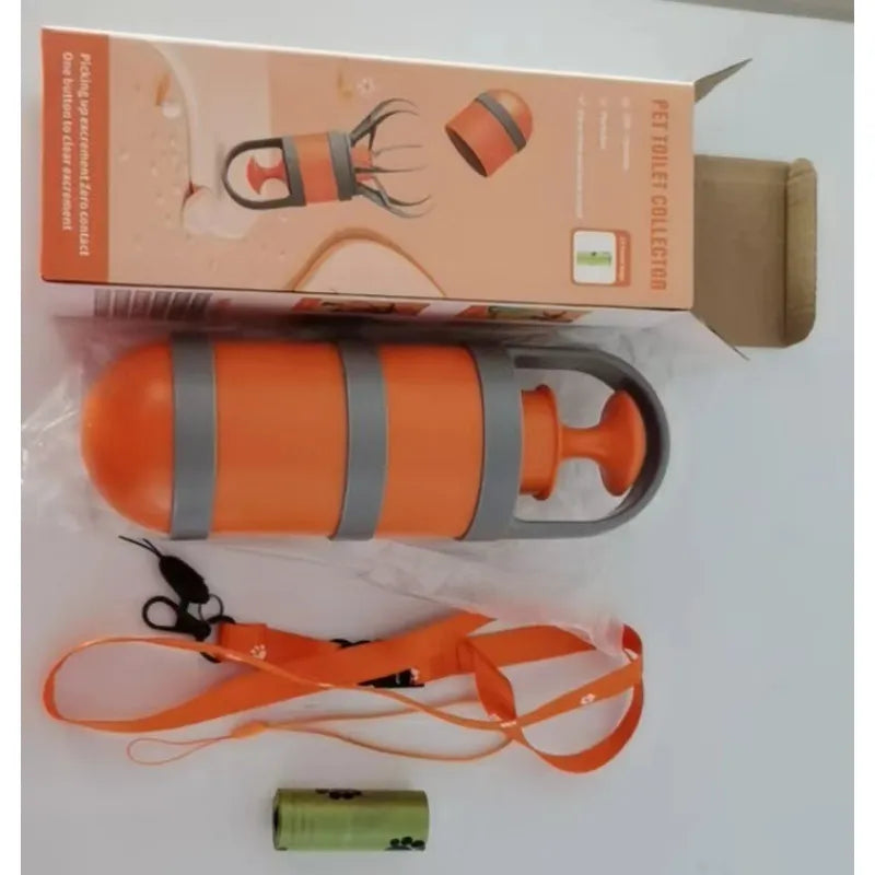 Ramasseur de Déjections Canines Portable avec Support de Sac et Mécanisme à Un Bouton