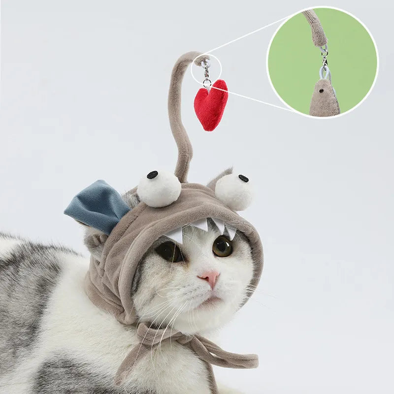 Chapeau De Chat Avec Pendentif - Costume D' Animal Amusant Pour Chats Avec Jouets