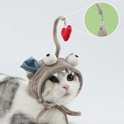 Chapeau De Chat Avec Pendentif - Costume D' Animal Amusant Pour Chats Avec Jouets
