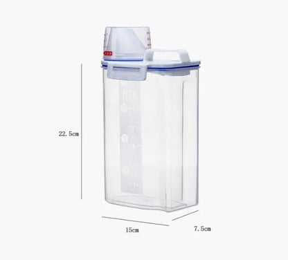 Réservoir Étanche Pour Le Riz Et Les Aliments Secs Avec Gobelet Doseur Et Poignée De Transport