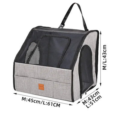 Siège pour Chien de Voiture Sûr - Sac de Transport Pliable avec Fenêtres en Filet Système de Harnais