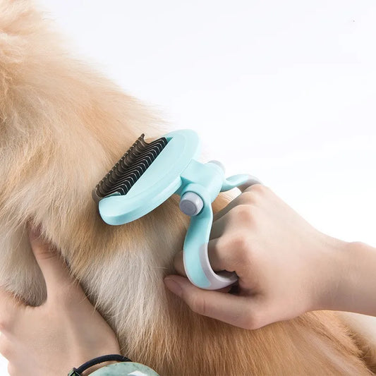 Brosse à Démêler Ergonomique pour Animaux de Compagnie avec Tête Pivotante à 360 ° pour un Soin en Douceur du Pelage
