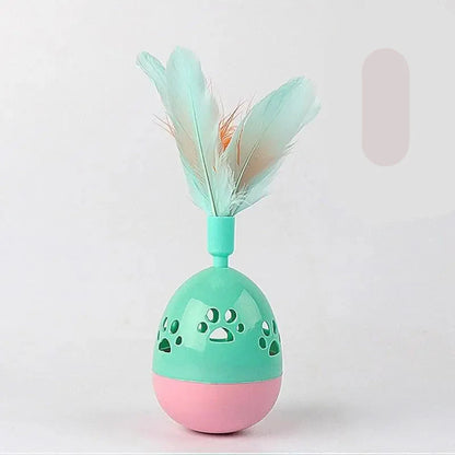 Jouets Interactifs pour Chats avec Plumes - Jouets en Forme de Boule Colorée pour Chats