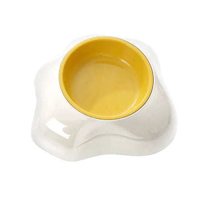 Set de Gamelles pour Chiens et Nourriture pour Animaux de Compagnie - Design Double Gamelle Antidérapante avec Jaune