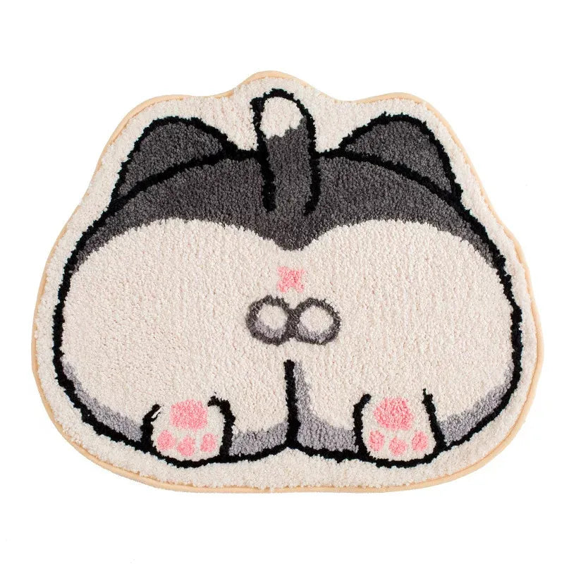 Tapis de Bain pour Chats au Design Amusant - Tapis Doux pour les Amoureux des Chats
