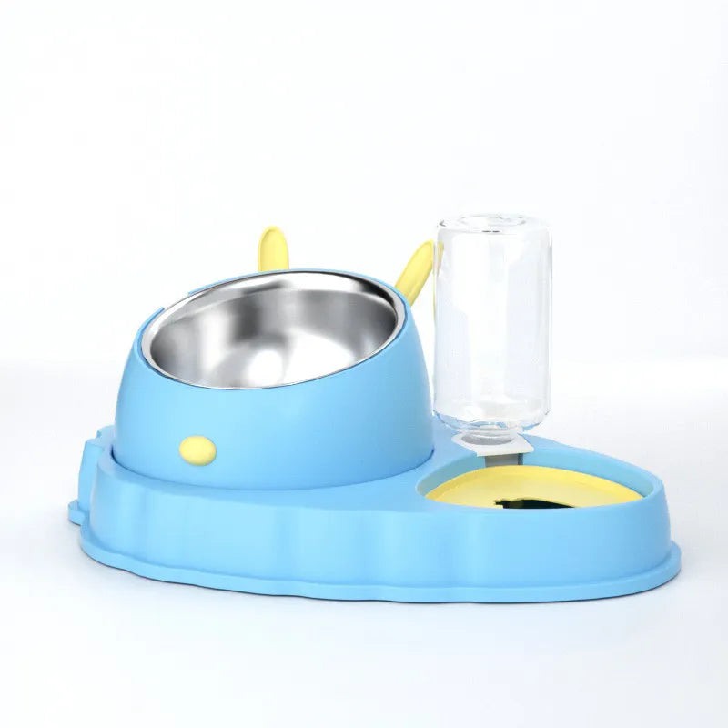 Animal de Compagnie Station Alimentaire avec Distributeur D' Eau - Mangeoire Mignonne pour Chiens et Chats