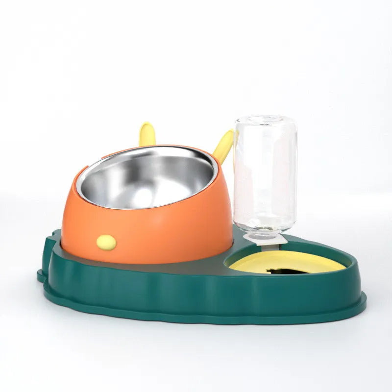 Animal de Compagnie Station Alimentaire avec Distributeur D' Eau - Mangeoire Mignonne pour Chiens et Chats