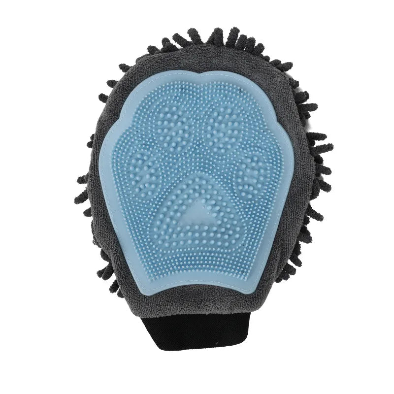 Gant de Toilettage 2 en 1 en Microfibre et Silicone - Massage Doux et Épilation Efficace pour Chiens et Chats