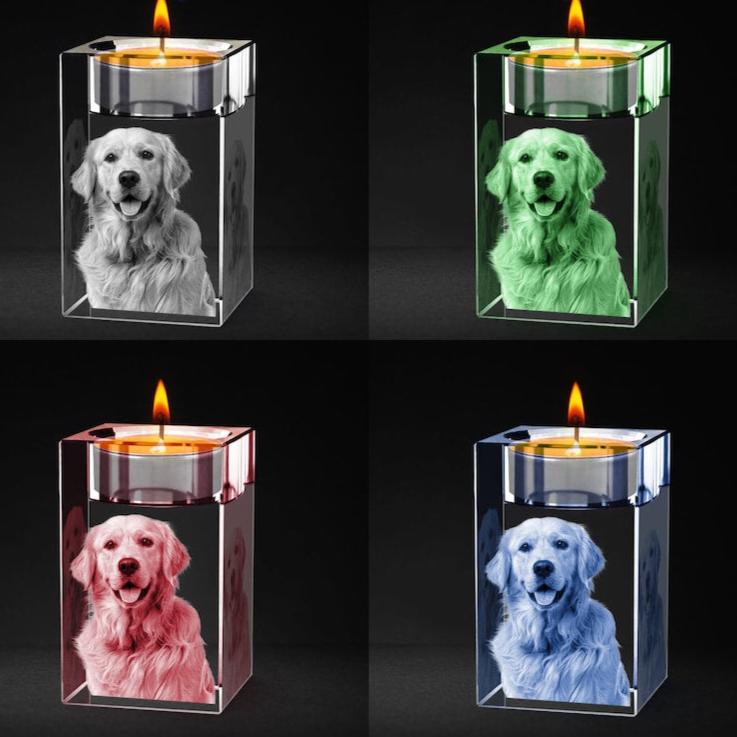 Bougeoir En Cristal 2D/3D Personnalisé Avec Gravure Laser