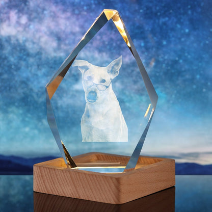 Souvenir En Cristal En Forme De Pierre Précieuse Personnalisé En 2d/3d Avec Gravure Laser