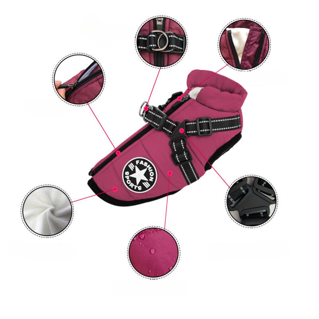 Veste Pour Chien Coupe-vent Et Imperméable Avec Harnais Intégré