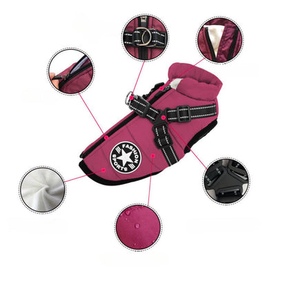 Veste Pour Chien Coupe-vent Et Imperméable Avec Harnais Intégré