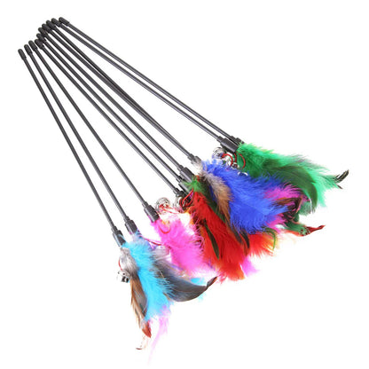 Jouet Pour Chat Avec Plumes Colorées (Lot De 5)