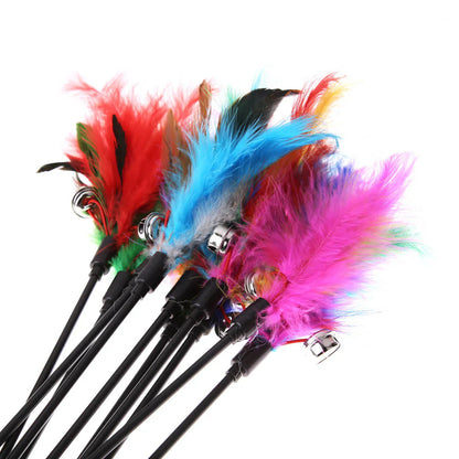 Jouet Pour Chat Avec Plumes Colorées (Lot De 5)