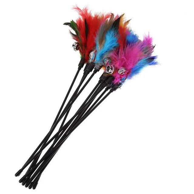 Jouet Pour Chat Avec Plumes Colorées (Lot De 5)