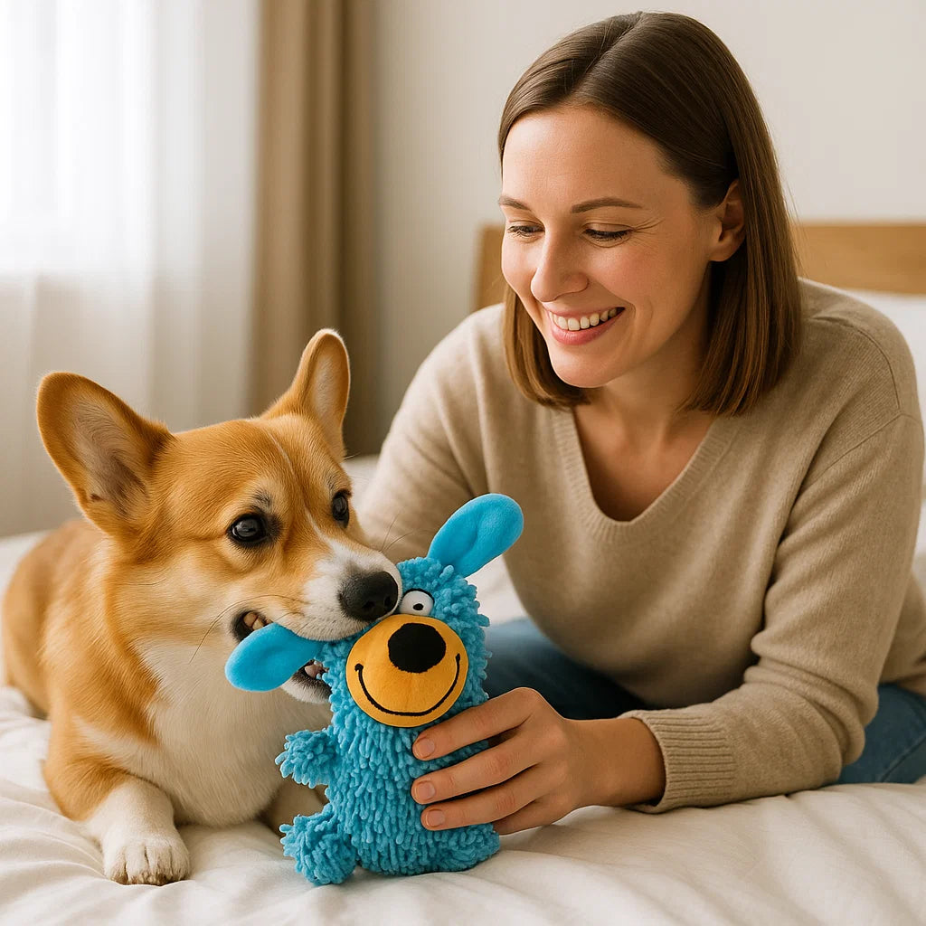 Jouet de nettoyage des dents rieur aux couleurs de chien