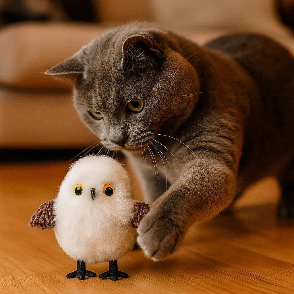 Jouet pour chat avec oiseaux qui volent et gazouillent