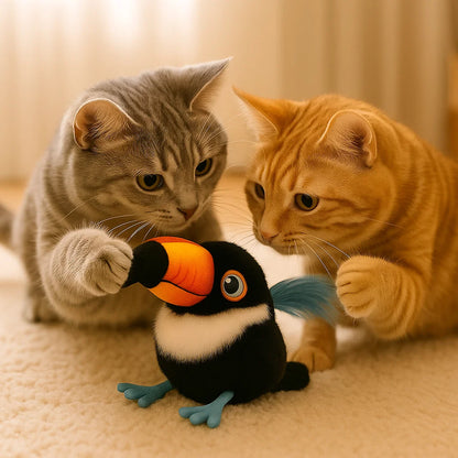 Jouet pour chat avec oiseaux qui volent et gazouillent